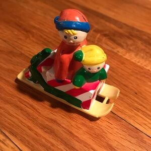 Vintage Mr. Christmas Santa’s Ski Slope Replacement Rolling Sled Distressed